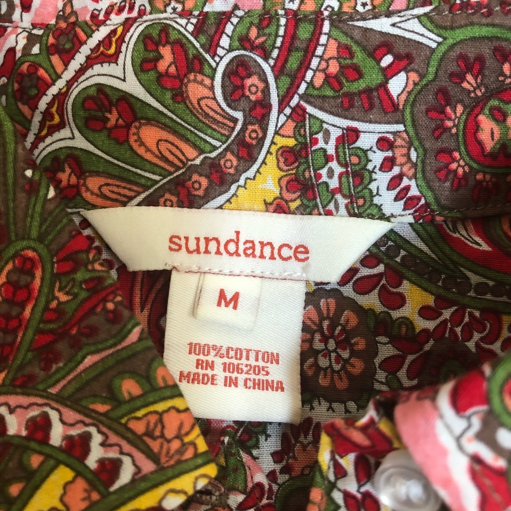 Sundance Blouse Paisley Floral Ruffle Front - Picture 5 of 5